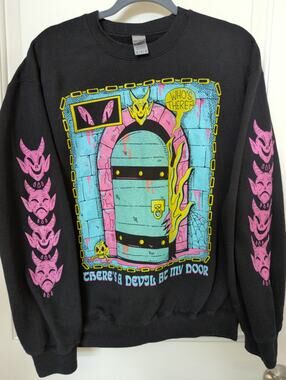 There’s A Devil At My Door Sweatshirt Long Sleeve Adult Size Medium